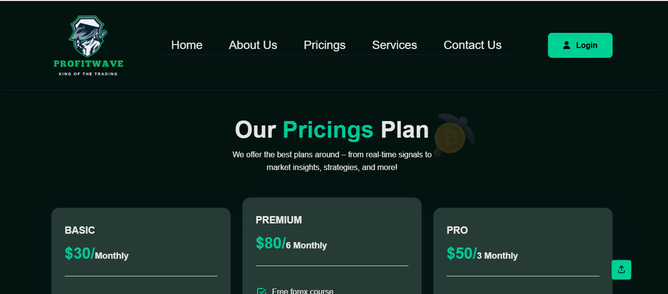 ProfitWave: Subscription pricing page