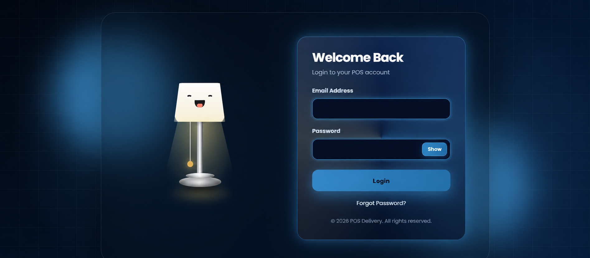 POS Delivery Workspace: Workspace sign-in — credentials hidden